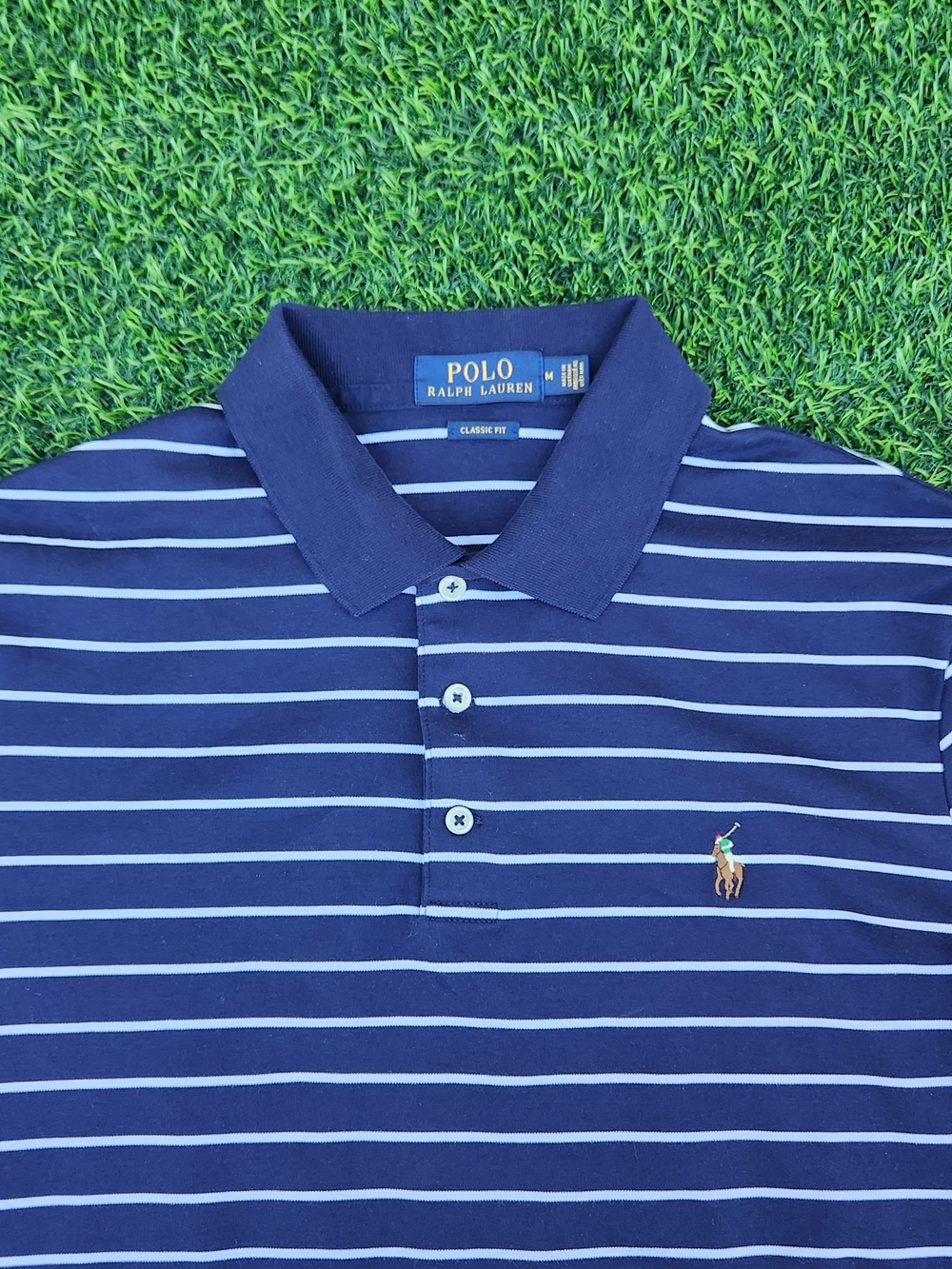 POLO RALPH LAUREN PIMA SOFT TOUCH POLO SHIRT MENS MULTICOLOR SIZE M